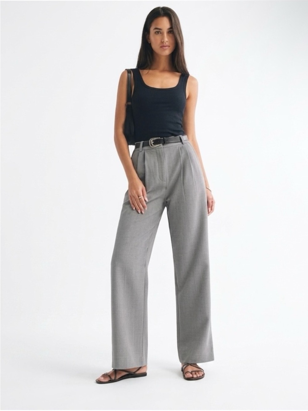 Abercrombie Sloane wide leg pants size XS in heather gray
